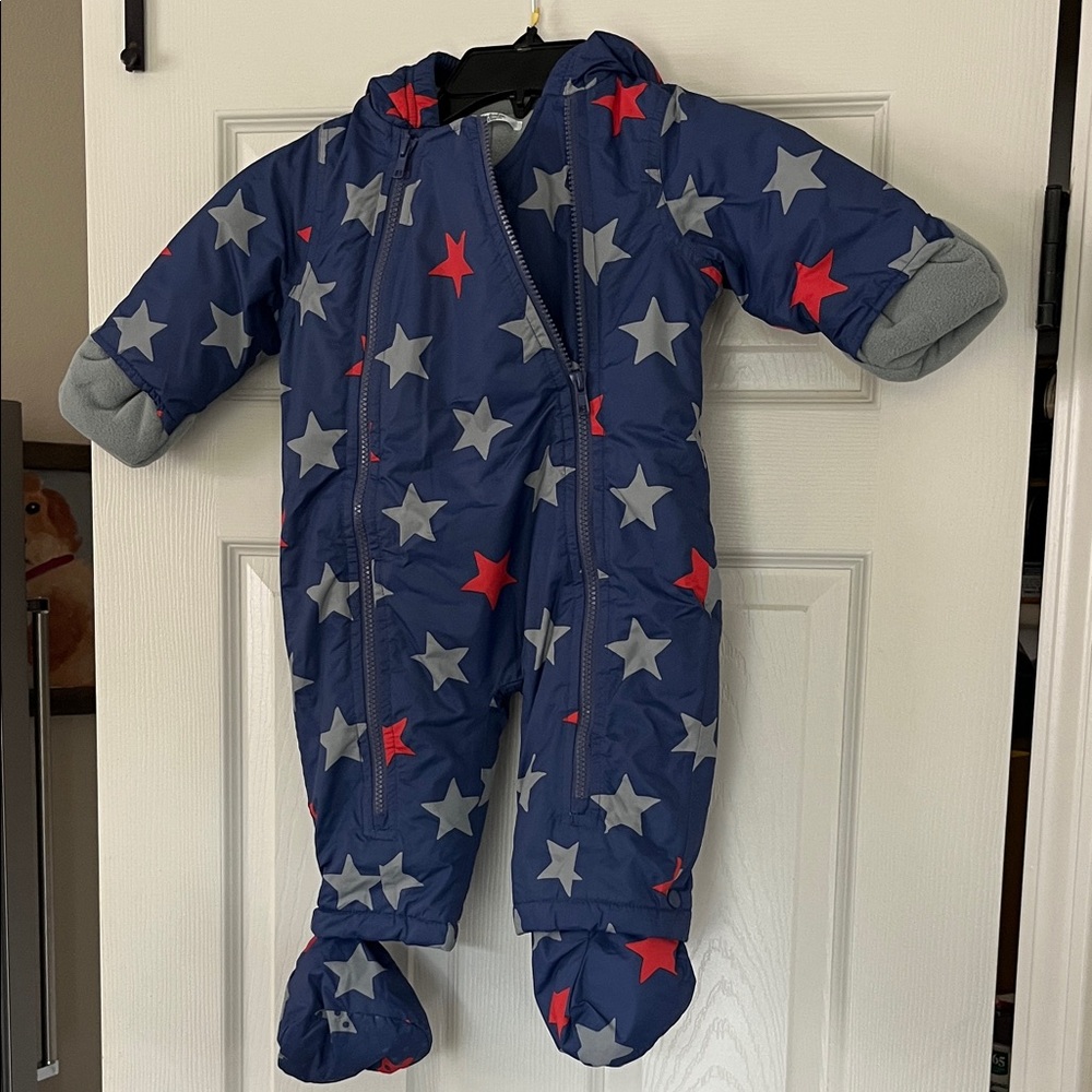 Baby Boden Navy and Red Star Footie